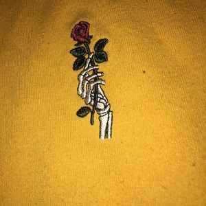 Zumiez Tops - yellow hoodie with roses Zumiez Tops - yellow hoodie with roses